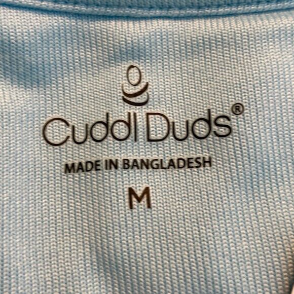 Cuddl Duds Cozy Long Sleeve Pajama Top Light Blue Soft Knit M - Picture 3 of 7
